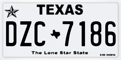 TX license plate DZC7186