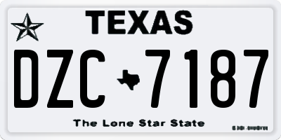 TX license plate DZC7187