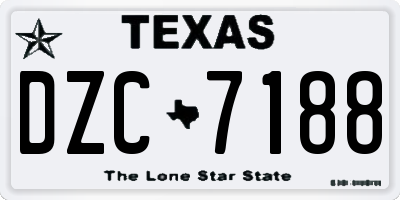 TX license plate DZC7188
