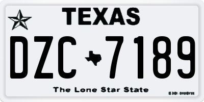 TX license plate DZC7189