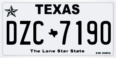 TX license plate DZC7190