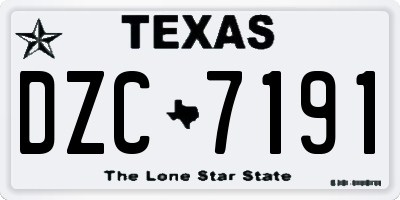 TX license plate DZC7191