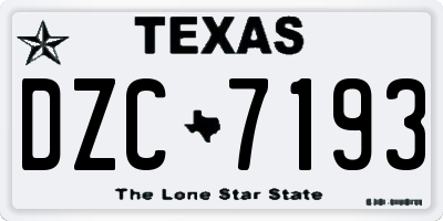 TX license plate DZC7193