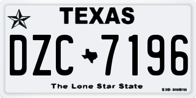 TX license plate DZC7196