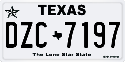 TX license plate DZC7197