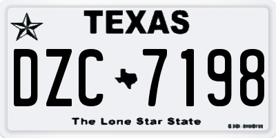 TX license plate DZC7198