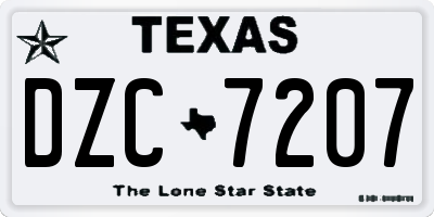 TX license plate DZC7207