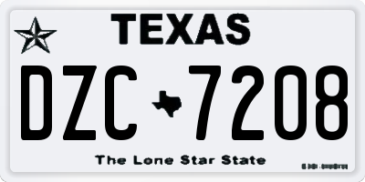 TX license plate DZC7208
