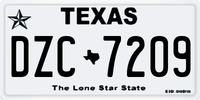 TX license plate DZC7209