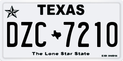 TX license plate DZC7210