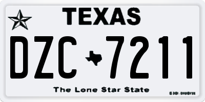 TX license plate DZC7211