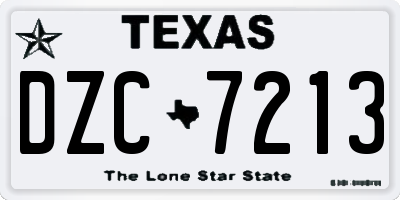 TX license plate DZC7213
