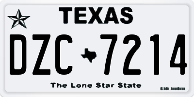 TX license plate DZC7214