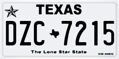 TX license plate DZC7215