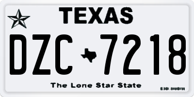 TX license plate DZC7218