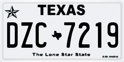 TX license plate DZC7219