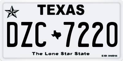 TX license plate DZC7220