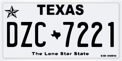 TX license plate DZC7221