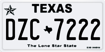 TX license plate DZC7222