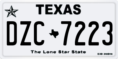 TX license plate DZC7223