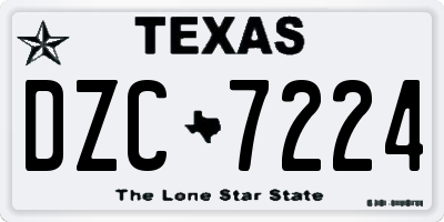 TX license plate DZC7224