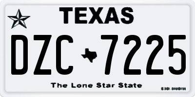 TX license plate DZC7225