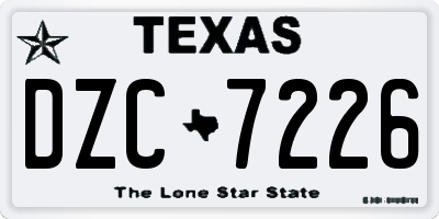 TX license plate DZC7226