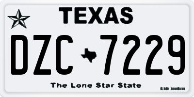 TX license plate DZC7229