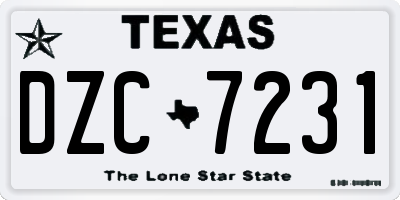 TX license plate DZC7231