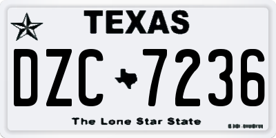 TX license plate DZC7236