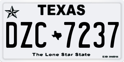 TX license plate DZC7237