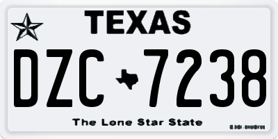 TX license plate DZC7238