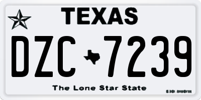 TX license plate DZC7239