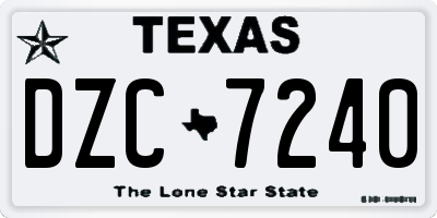 TX license plate DZC7240