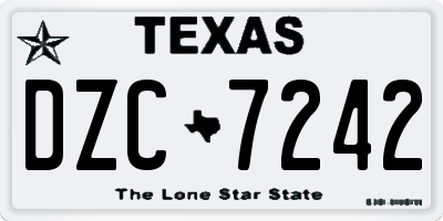 TX license plate DZC7242
