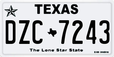 TX license plate DZC7243