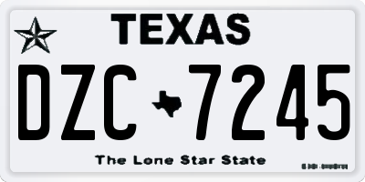 TX license plate DZC7245