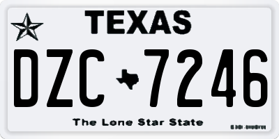 TX license plate DZC7246