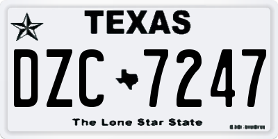 TX license plate DZC7247