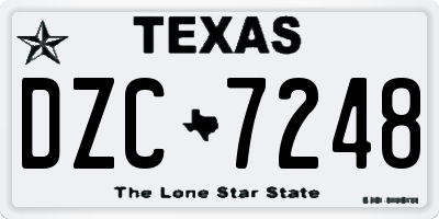 TX license plate DZC7248
