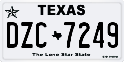 TX license plate DZC7249