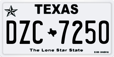 TX license plate DZC7250