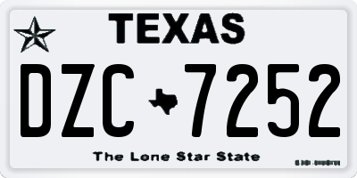 TX license plate DZC7252