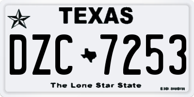 TX license plate DZC7253