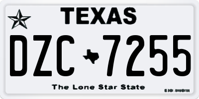 TX license plate DZC7255