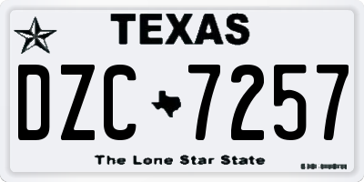 TX license plate DZC7257