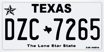TX license plate DZC7265