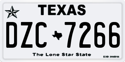 TX license plate DZC7266
