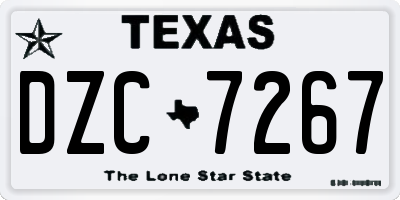 TX license plate DZC7267
