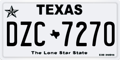 TX license plate DZC7270